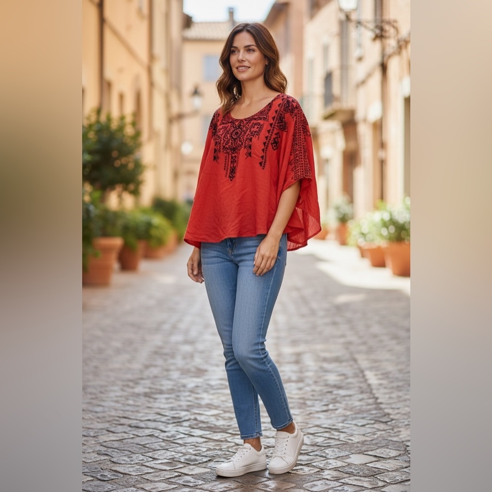 Wet Seal Red Bohemian Women's Top. Size XL